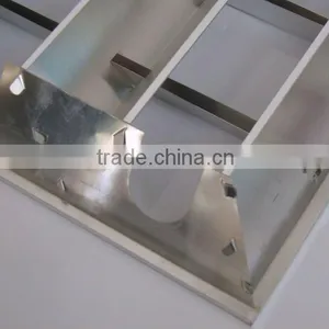 3X18W Recessed Fluorescent Grille Lighting Fixture Matt Aluminum Reflector thumbnail-2