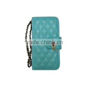 Pantech SKY Vega IM-A760S Lovely Blue Quilted pu Wristlet Pouch Wallet With Hard Case Phone Holder thumbnail-1