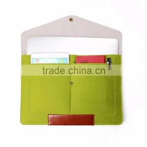 2016 New Hot Selling Wool Felt+ PU Laptop Sleeve Bags With Mouse Bag for Apple Macbook Air Pro , Pro Retina 11" 13.3" 15.4" thumbnail-2