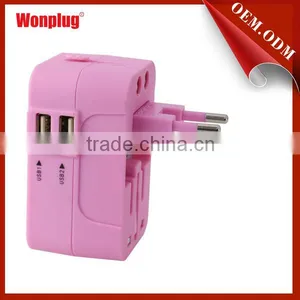 Multi-national Universal Travel Adapter With Dual USB Charging Ports thumbnail-4