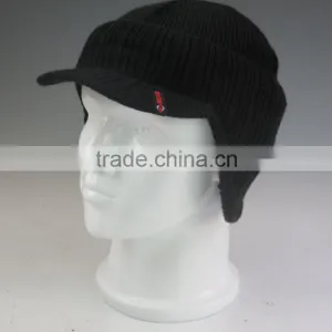 Knitted Winter Beanie Hat With Bill thumbnail-6
