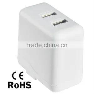 17W 5V/3.4A Dual USB Ports High-Speed AC Wall Charger With Foldable Prong thumbnail-3