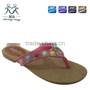 2016 Fuzzy Summer Metal Bead Slipper for Girls thumbnail-3