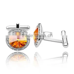 Purple Crystal Metal Cufflinks Customized Wedding Accesories Cuff Link for Man thumbnail-3