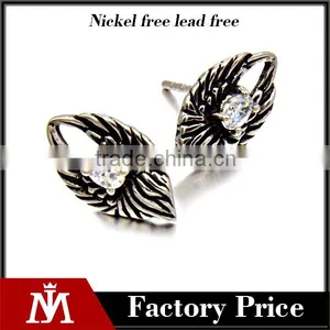 316L Stainless Steel Earrings Cheap Wings With Zirconia Vintage Fancy Earrings thumbnail-1