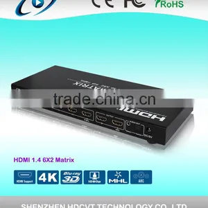 High Speed HDMI Matrix 6 by 2 With Dual ARC, Support 4k2k With Super Quality thumbnail-2