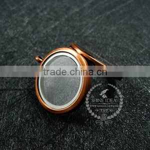30mm Copper Red Vintage Style Alloy Round Photo Locket Vintage Style Fold Photo Locket Pendant Charm 1110025 thumbnail-3