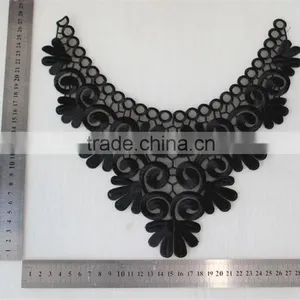 Fashion Neckline Design Embroidery Guipure Lace Collar Black Applique thumbnail-6