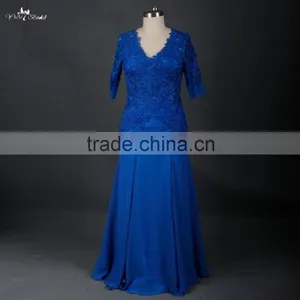 RSE674 Elegant Lace Vintage Royal Blue Mother Of The Bride Evening Dresses thumbnail-1