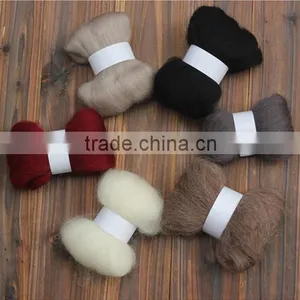 Dyed Combed Chinese Muhao Wool Top16.5-34 Mic,65-110mm thumbnail-2