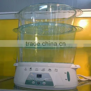 3 Tiers Plastic Electrical Food Steamer With Water Window thumbnail-1
