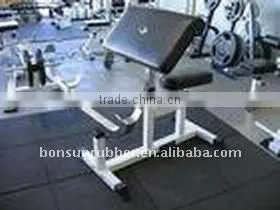Black 15-50mm Rubber Tile .gym Rubber Tile ,fitness Room Use Rubber Tile thumbnail-1