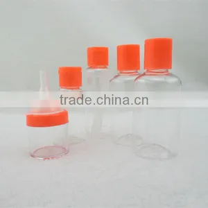 7pcs Platic Cheap Color Travel Bottle Kits With Pink Cap Travel Bottle Set thumbnail-2