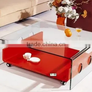 Long Transparent Acrylic Table/Clear Decoration Table Used In Office thumbnail-1