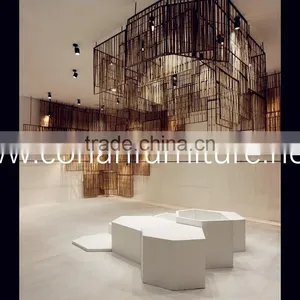 New Design Special Acrylic Solid Surface Public Contemporary Stool thumbnail-2