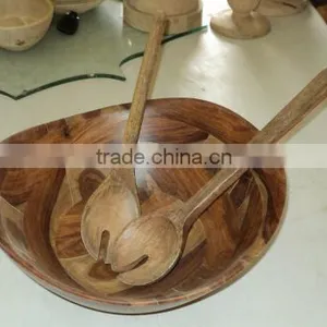 Food Serving Bowls For Kitchen,Wooden Serving Bowl For Food,Wooden Serving Bowl,Round Wooden Small Bowl thumbnail-1