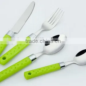 Stainless Steel Colored Plastic Handle Cutlery Set, Tableware Set thumbnail-1