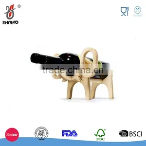 Chinese Supplier Wooden Single Bottles Cute Animal Home Bar Pub Decoration Wine Rack thumbnail-1