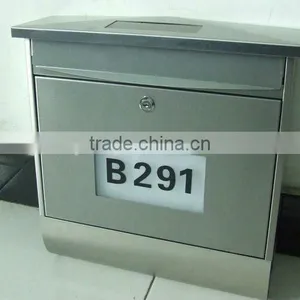 FQ-196 Cast Iron Metal Vertical Mailbox Stainless Steel Solar House Numbers Wall Mounted Letterbox thumbnail-2