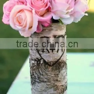 Birch Bark Cylindrical Flower Pot for Wedding Supplies thumbnail-1