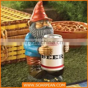 Beer Can Holder Resin Gnome Figurine Statue thumbnail-1
