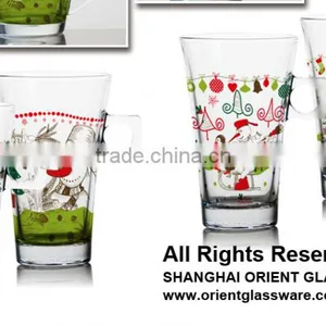 8oz 10oz 12oz Christmas Drinking Glass Mug Water Glass Cup Set thumbnail-2