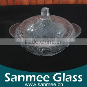 Engraved Quality Glass Candy Bowl Glass Sugar Bowl thumbnail-1