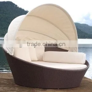 Outdoor/Patio Furniture/Leisure Furniture/Rattan Day Bed With Canopy (BF10-R68) thumbnail-1