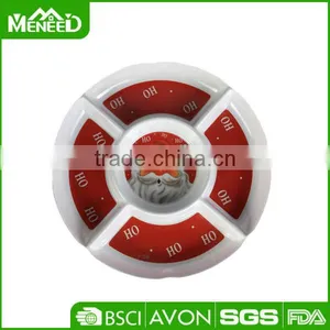 Fiestaware Family Use Tableware Chips Dish Five Divider Red Round Xmas Plates thumbnail-1
