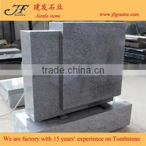 Light Gray Granite Polished Blank Double Funeral Tombstones thumbnail-2