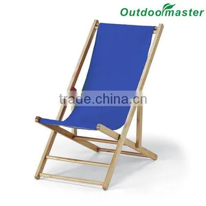 Patio Lightweight Sling Wooden Beach Folding Chair thumbnail-6