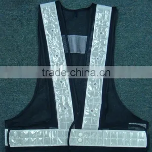 Reflective Led Lighted Flashing Police Safety Vest With Velcro EN471 High Visibility thumbnail-2