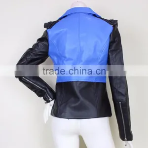 2016 New Designs for Women Fashionable Morden Style Leather Jacket thumbnail-6