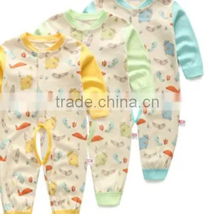 Newborn Baby Romper With Snaps Button 100% Cotton Stripe Long Sleeve Baby Bodysuit thumbnail-1