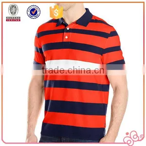 2016 Custom Logo Striped Colorful Man Polos Shirt thumbnail-2