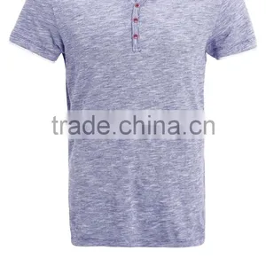 MGOO Top Selling Men's Half Sleeve T Shirt Button Down Plain Slim Fit T Shirt thumbnail-5