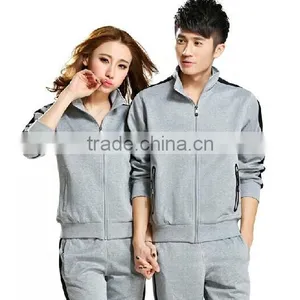 High Quality Cheap Unisex Fleece Jacket Without Hood ,Bulk Full Zip Piping Long Hoodie Sweatshirt thumbnail-1
