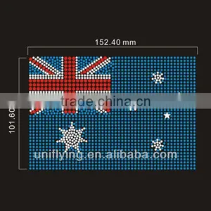 Australia Flag Hot Fix Rhinestone Iron on Transfer thumbnail-1