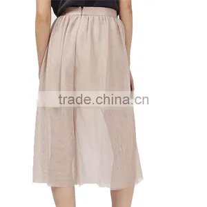 2017 OEM Spring Semi Persperctive Tulle Nude Prom Ladies Skirt thumbnail-4
