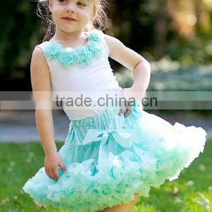 Persnickety Littli Girls Boutique Pettiskirt Suit Seersucker Overalls Baby Girls Ballet Skirt Chiffon Ruffle Fluffy Tutu Skirt thumbnail-1