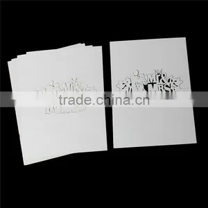 Paper Wedding Party Name Place Card Bride & Bridegroom Message "Mr & MRS" Light Gold Glitter thumbnail-3