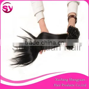 2015 Hot Selling Unprocessed Virgin Pre-bonded I-tip Hair Extension, Natural Black Straight Brazilian Remy Hair thumbnail-6