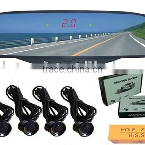 Mini LED Display Car Wireless Rearview Mirror Parking Sensor System thumbnail-1