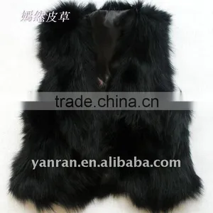 Y.ROGUSA Brand YR030A Genuine Quality Real Belly Fox Fur Vest for Women thumbnail-3