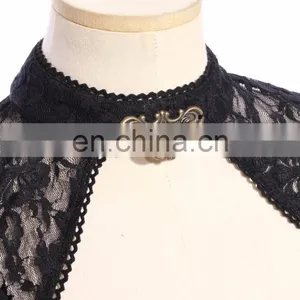 Steam Punk Short Sleeve Neck Choker Top thumbnail-4