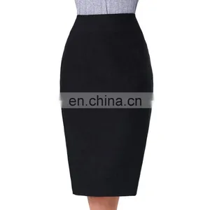Kate Kasin High Stretchy High Waist Shirred Waist Detail Hips-Wrapped Pencil Skirt KK000278-1 thumbnail-1