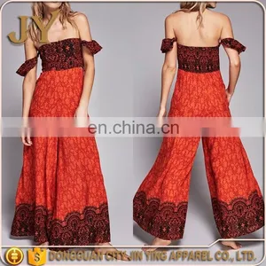 Sexy Off-shoulder Jumpsuit 2013 Sex Jumpsuit African Pattern Onesie Jumpsuit thumbnail-1