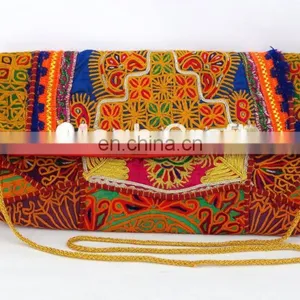Vintage Afghani Tribal Clutch - Boho Traditional Gypsy Clutch Purse- Indian Unique Banjara Coin Clutch thumbnail-1
