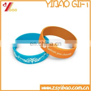 Custom Promotional Silicone Bracelet With Logo Silver Print With Metal Part Can Laser Logo on it thumbnail-1