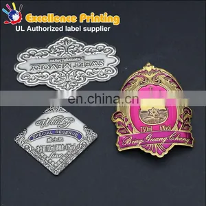 Hot Selling Custom High Precision Cheap Fashion Metal Sticker Metal Wine Label With Competitive Price thumbnail-2